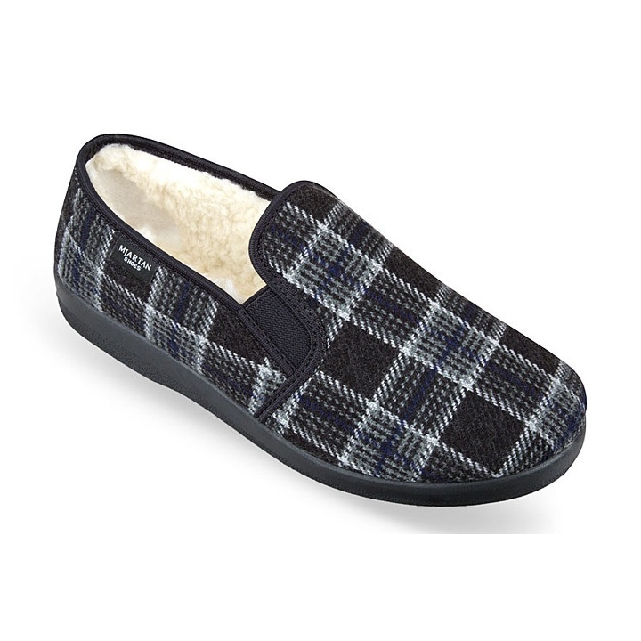 Pantofi de casa, barbatesti, imblaniti lana naturala, calapod lat, Mjartan 824-K10