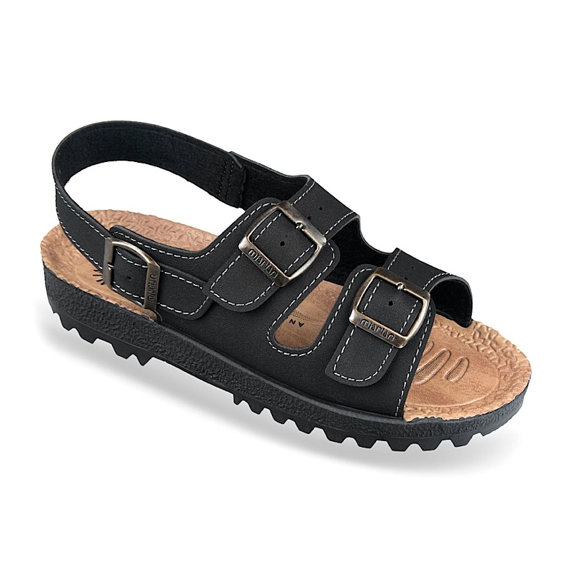 Sandale barbati negre Mjartan 9008-N18 brant soft