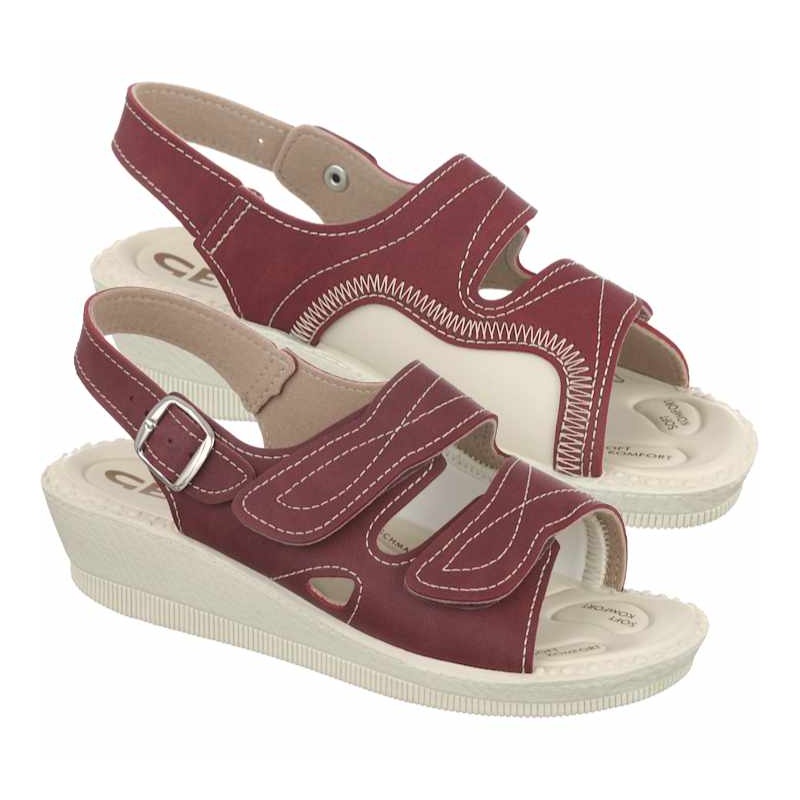 sandale pentru monturi dama ortopedice bordo Mjartan 2815-N16