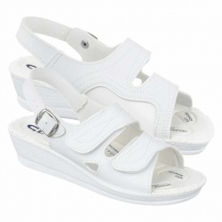 sandale pentru monturi dama ortopedice albe Mjartan 2815-P03