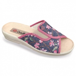 Papuci de casa ortopedici  dama Mjartan 545-LC95 floricele roz