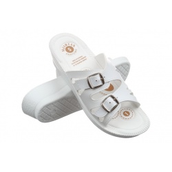 Papuci albi de vara pentru femei Mjartan 2802-P03 brant gel