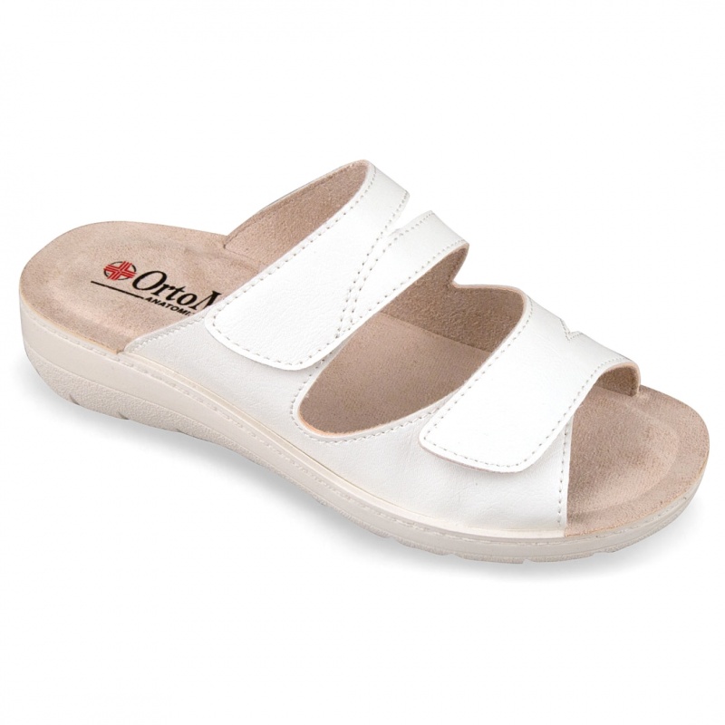 papuci albi pentru femei OrtoMed® 2601-G12-G01 papuci albi pentru femei OrtoMed® 2601-G12-G01