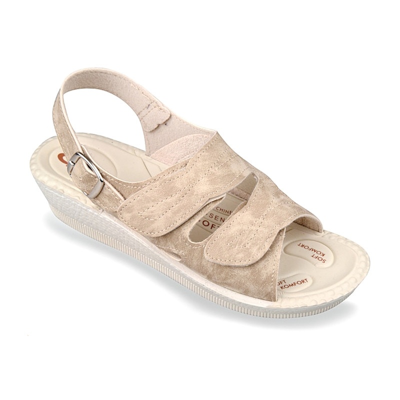 Sandale confort reglabile bej femei Mjartan 2815-N13-S64