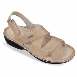 sandale piele naturala bej pentru femei OrtoMed 3703-P58