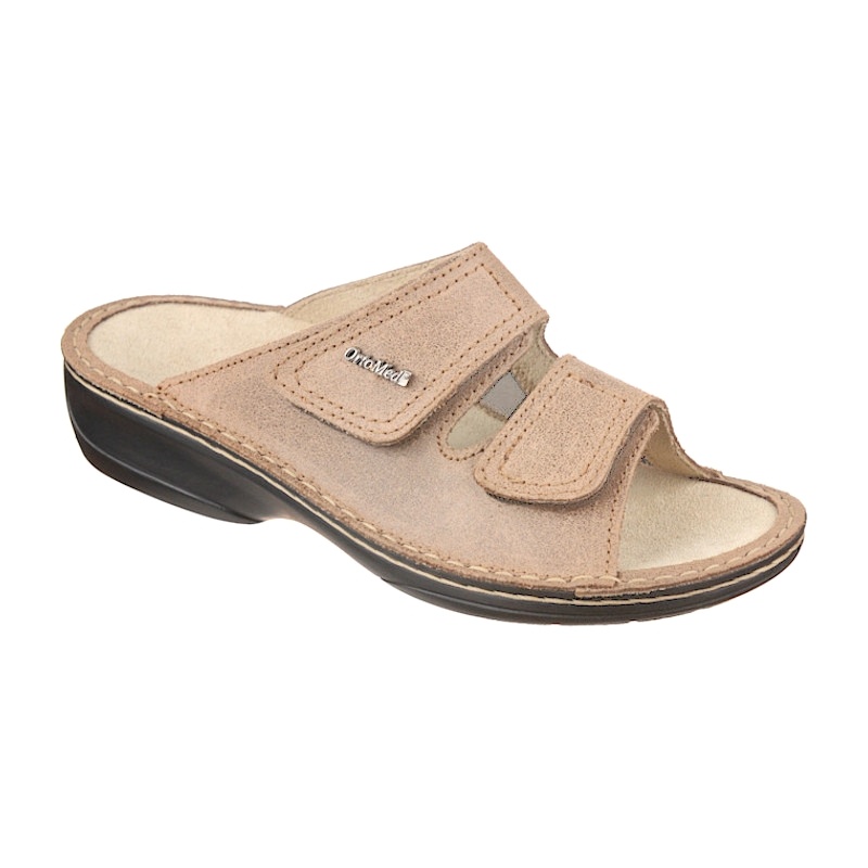 papuci piele naturala, bej, dama, OrtoMed® 3701-P58 papuci piele naturala, bej, dama, OrtoMed® 3701-P58