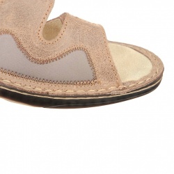 papuci piele naturala, bej, dama, OrtoMed® 3701-P58