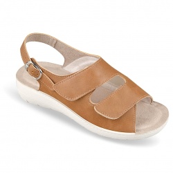 sandale calapod lat, reglabile cu scai, maro, pentru femei, OrtoMed® 2606-G19