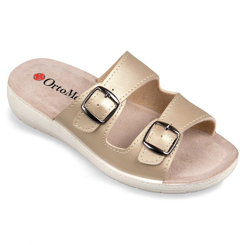 papuci de vara, aurii, pentru femei, OrtoMed® 2618-P445