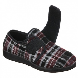 pantofi de casa, carouri bordo, pentru femei, Mjartan® 651-K78