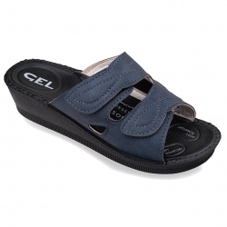 papuci confort, bleumarin, calapod lat, pentru femei, Mjartan® 2817-G13
