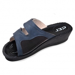 papuci confort, bleumarin, stretch pe interior, pentru femei, Mjartan® 2817-G13