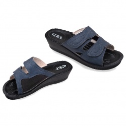 papuci confort, bleumarin, reglabili cu arici, pentru femei, Mjartan® 2817-G13