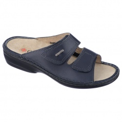 papuci piele naturala, bleumarin, calapod lat, dama, OrtoMed® 3701-P137