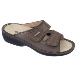 papuci piele naturala, maro, calapod lat, dama, OrtoMed® 3701-P78
