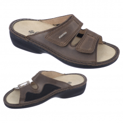 papuci piele naturala, maro, brant detasabil, dama, OrtoMed® 3701-P78