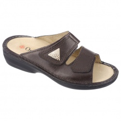 papuci piele naturala, maro, dama, OrtoMed® 3700-P121