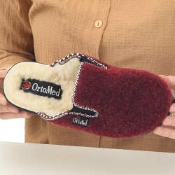 saboti de casa, imblaniti lana naturala, dama, OrtoMed® 8059-T05