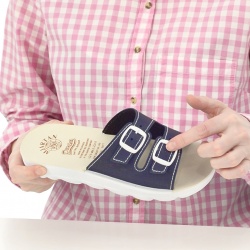 papuci vara, talpa joasa, bleumarin, dama